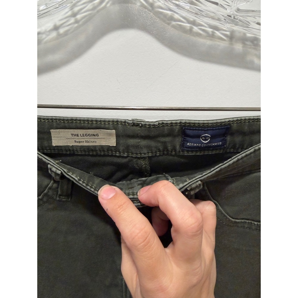 AG Womens Super Skinny The Legging Pants Olive Green 25R - Picture 2 of 7